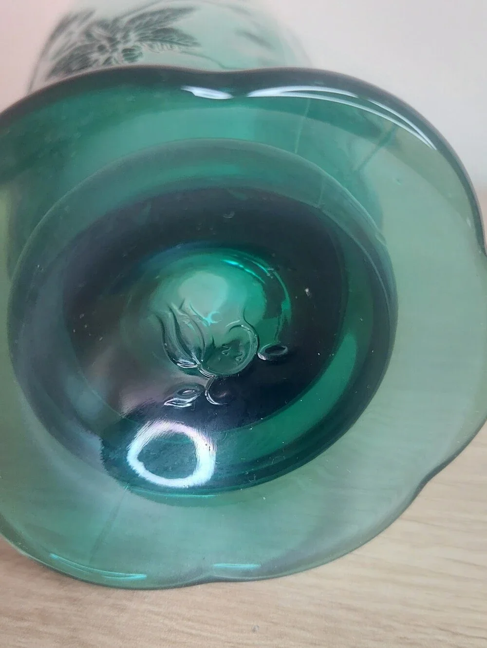 Rare! Set Of 6! Vtg. Princess House Fantasia Emerald Green 20oz Footed Tumblers!